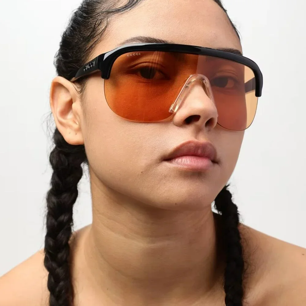 Gucci GG1645S 005 BRAND NEW Sunglasses Black Orange Unisex Mask